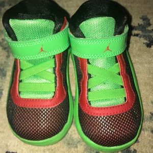 Green & red Jordan SpaceJams for toddlers.